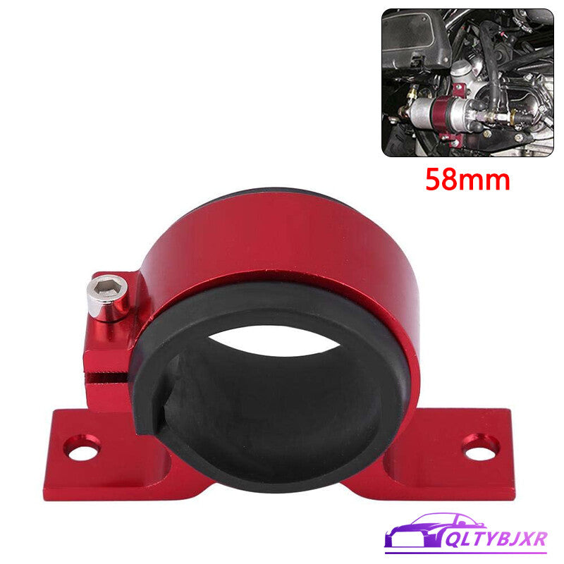 58mm Aluminum Inline Fuel Pump or Filter Mounting Bracket Mount Clamp Red