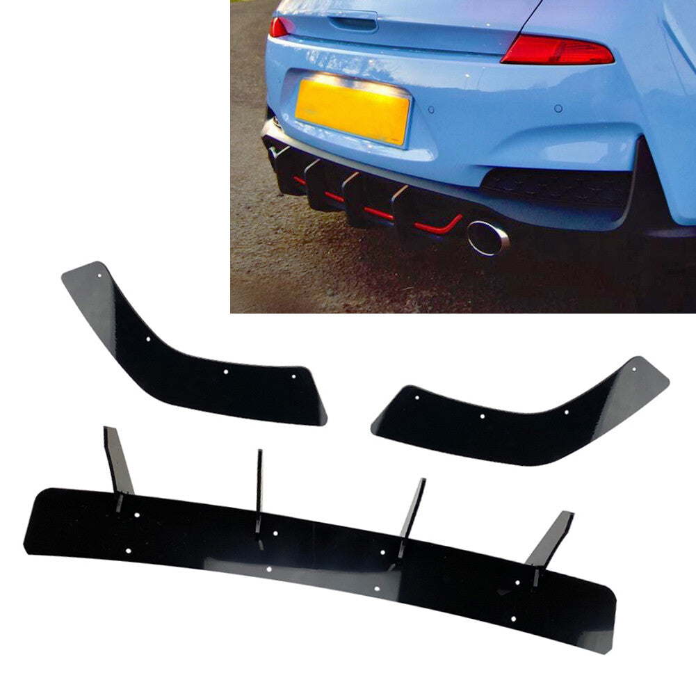 Rear Bumper Diffuser Shark Fin Lip Body Kit for Hyundai I30N MK3 Hatchback 17-19