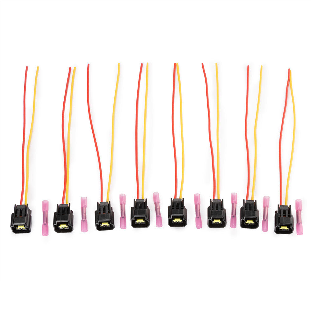 8-piece pack of ignition coil connectors and tailpipe harnesses for Ford 4.6L, 5.4L, and 6.8L engines.