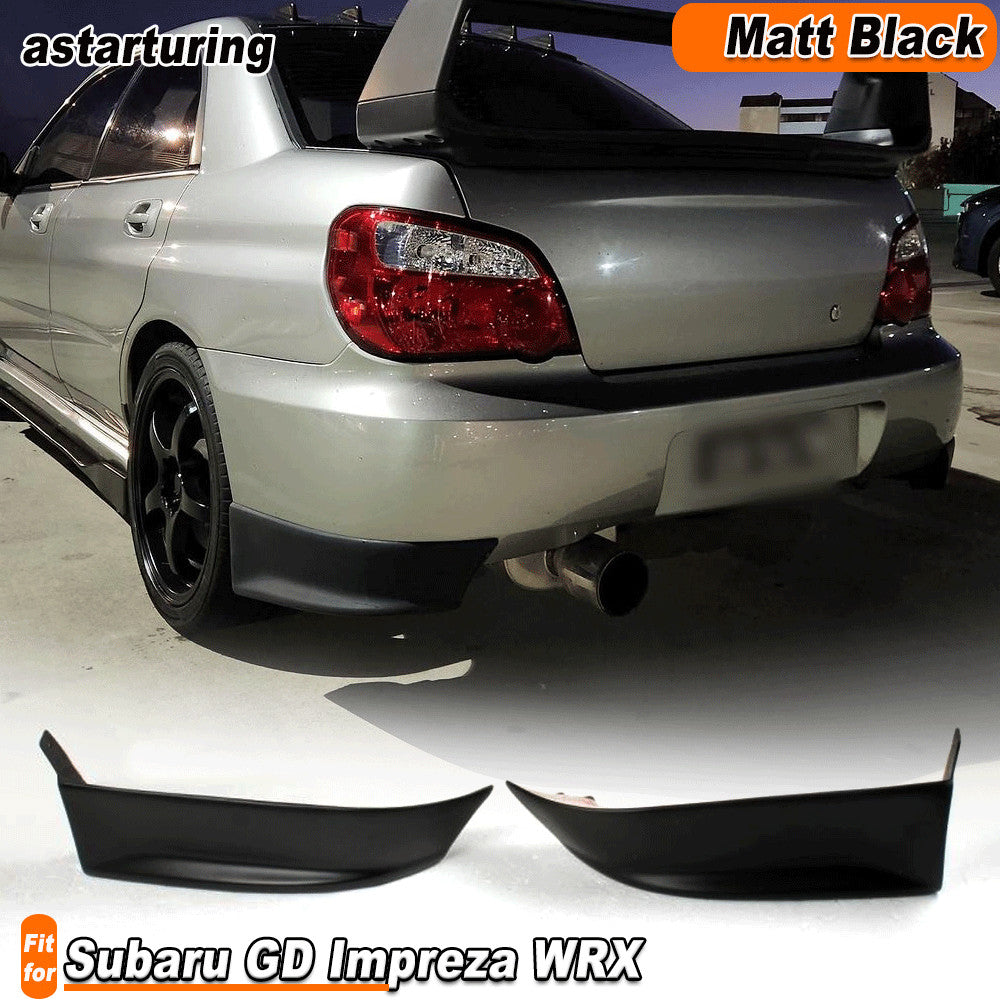 PU Rear Bumper Flaps Splitters Lip Spoiler for Subaru GD Impreza WRX Sedan 03-05
