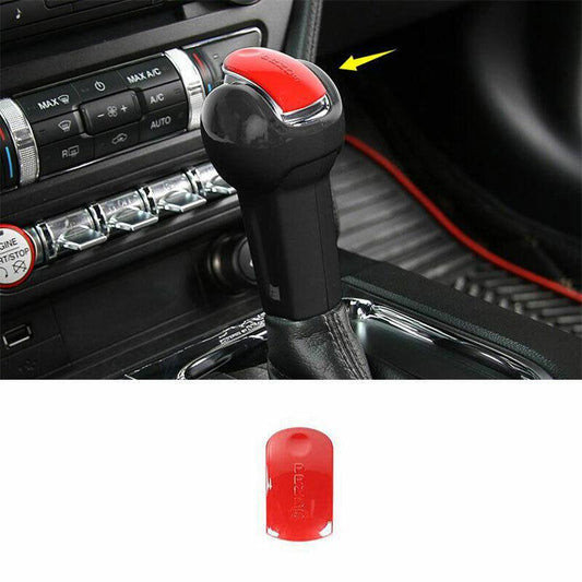 Fit for Ford for Mustang 2015-2022 Paint Red Gear Shift Knob Shifter Lever Trim 1PCS