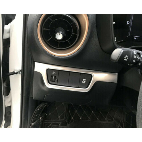 for Kia Forte 2019-2021 Matt Silver Interior Headlight Switch Button Frame Cover