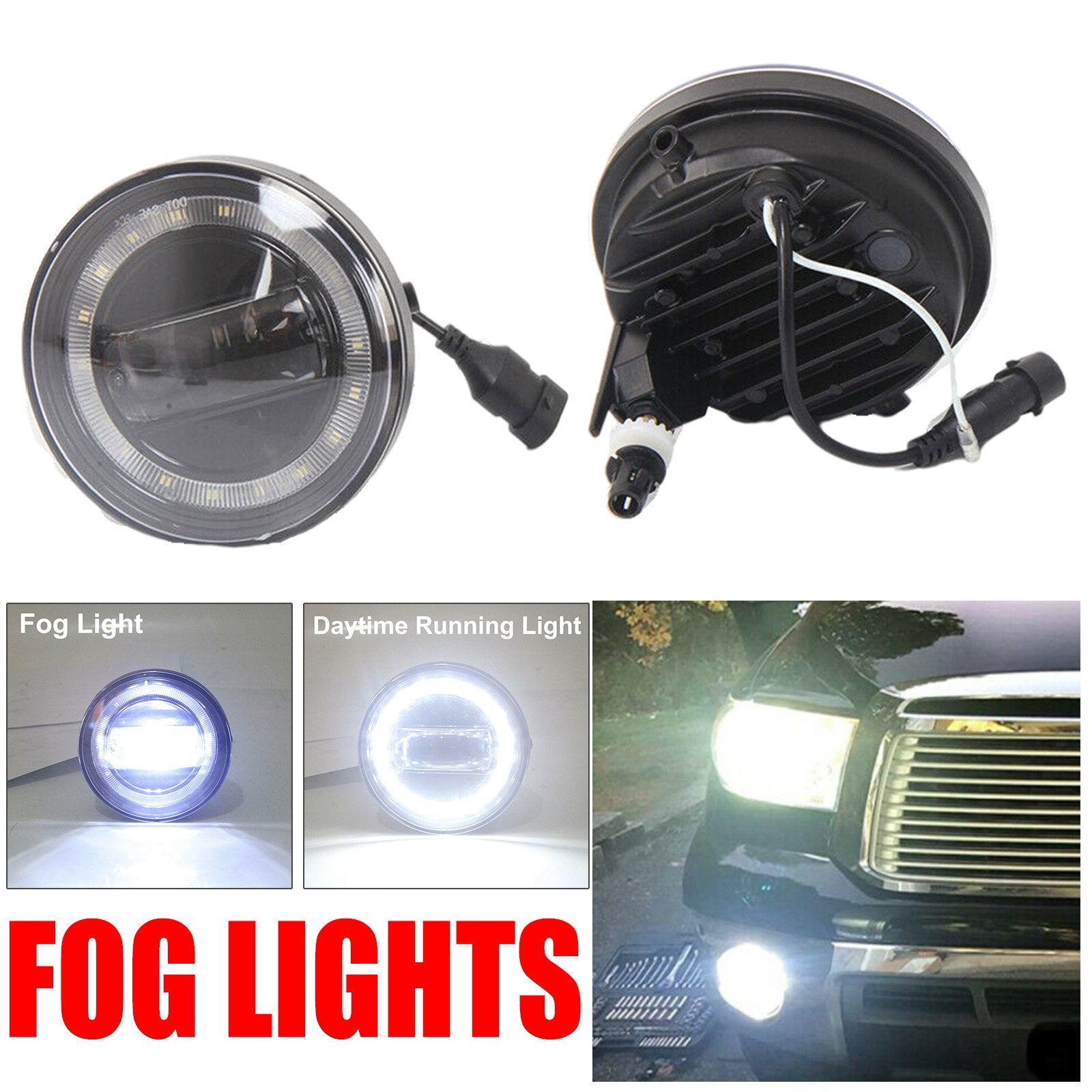 Pair For 05-11 Tacoma/ 07-13 Tundra/ 08-18 Sequoia LED Bumper Fog Light DRL AT