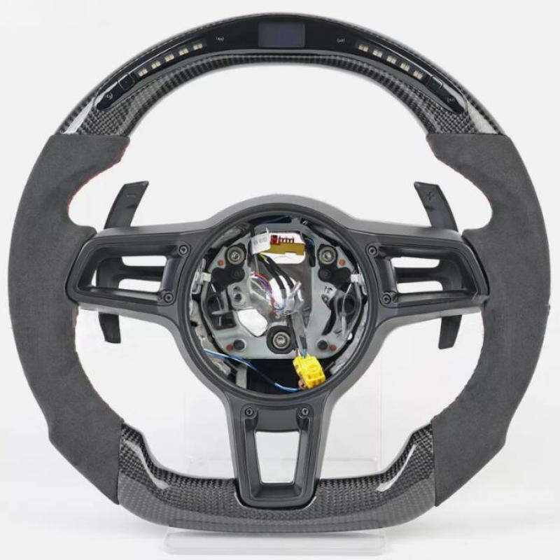 Carbon Fiber LED Steering Wheel w/Trim for Porsche for Panamera for Cayenne 911 991