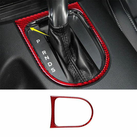 for Ford for Mustang for Shelby 2015-22 Red Carbon Fiber Middle Console Gear Shift Frame