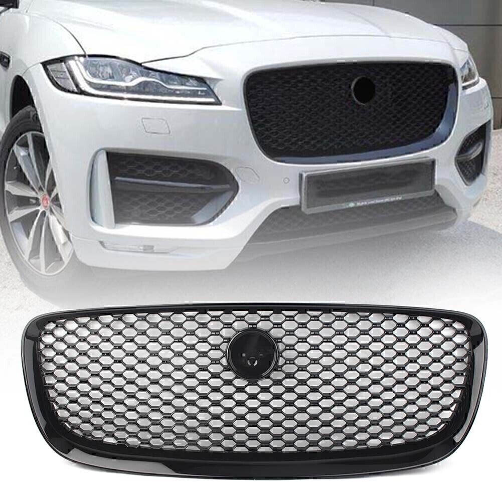 Front Upper Vent Grille Gloss Black Mesh Radiator Fit 2016-2020 for Jaguar F-PACE