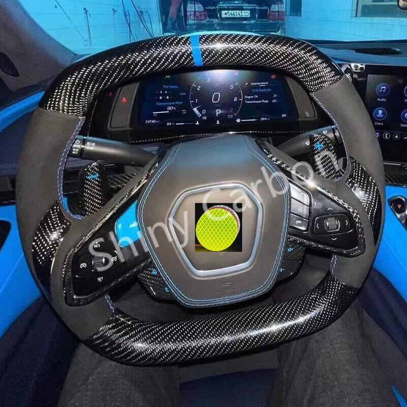 carbon fiber steering wheel with Al cantara/leather for Corvette C8 20-23