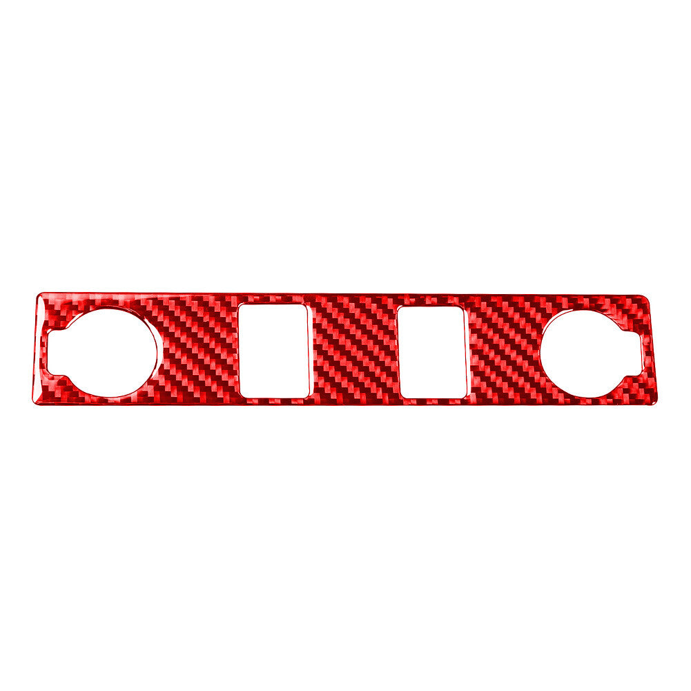 Carbon Fiber Look Cigar Lighter Panel Cover Trim Fit for Toyota Tundra 2014-2021 Red