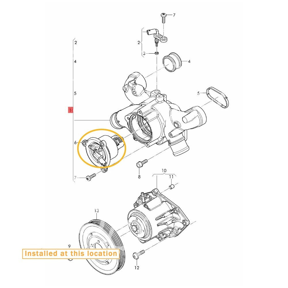 Equipment Manufacturer  Thermostat for Bentley Flying Spur and New GT: 07P121115J