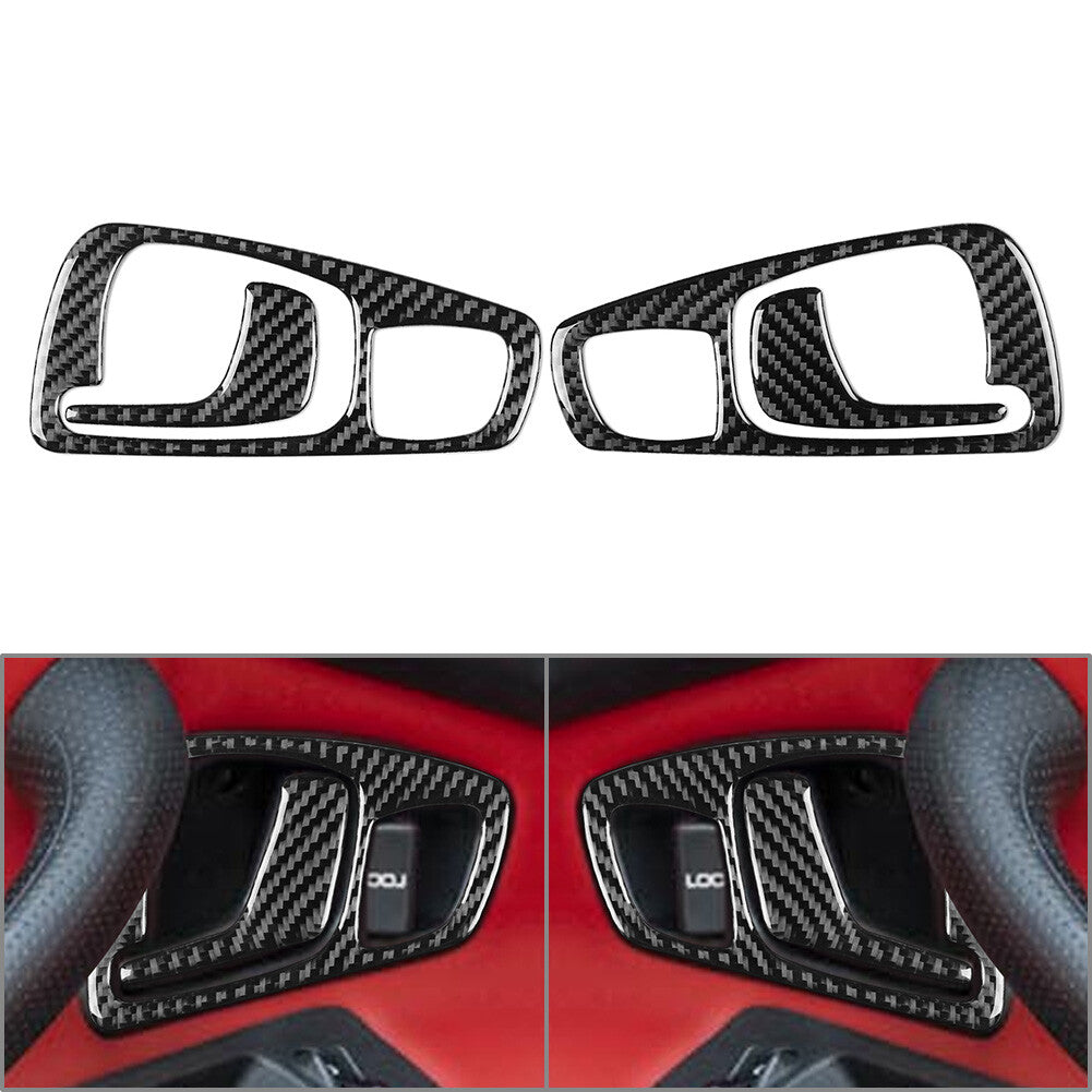 Interior Door Handle Cover Trim Fit for Honda S2000 2004-2009 Carbon Fiber Black ne