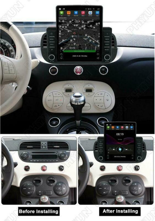 Android 10.1 Stereo Radio 9.5 Vertical Head Unit 2+32GB For 2007-2015 for Fiat 500