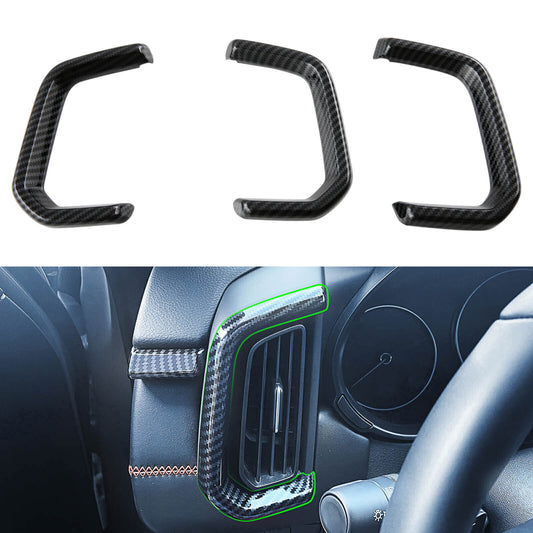 3X Carbon Fiber Look Dashboard side Air Vent Cover Trim for Mazda CX-50 2023-25