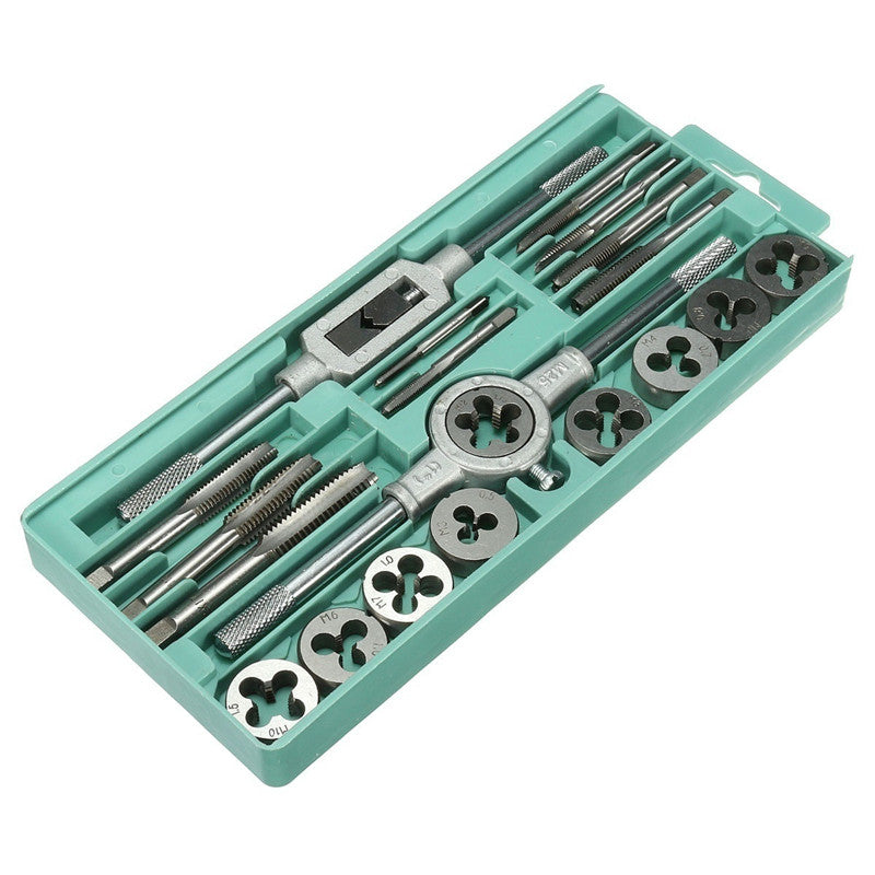 Car Metric Hand Tap Die Set M3-M12 Screw Thread Plugs Straight Taper Reamer Tool