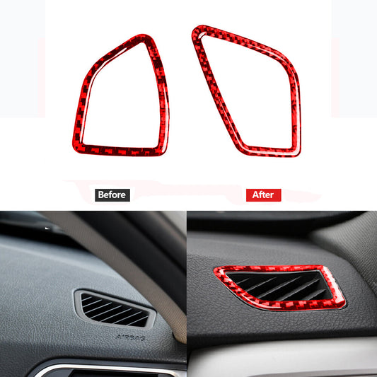 Red Carbon Fiber Console Air Vent Outlet Trim Cover for BMW 3 Series F30 F34