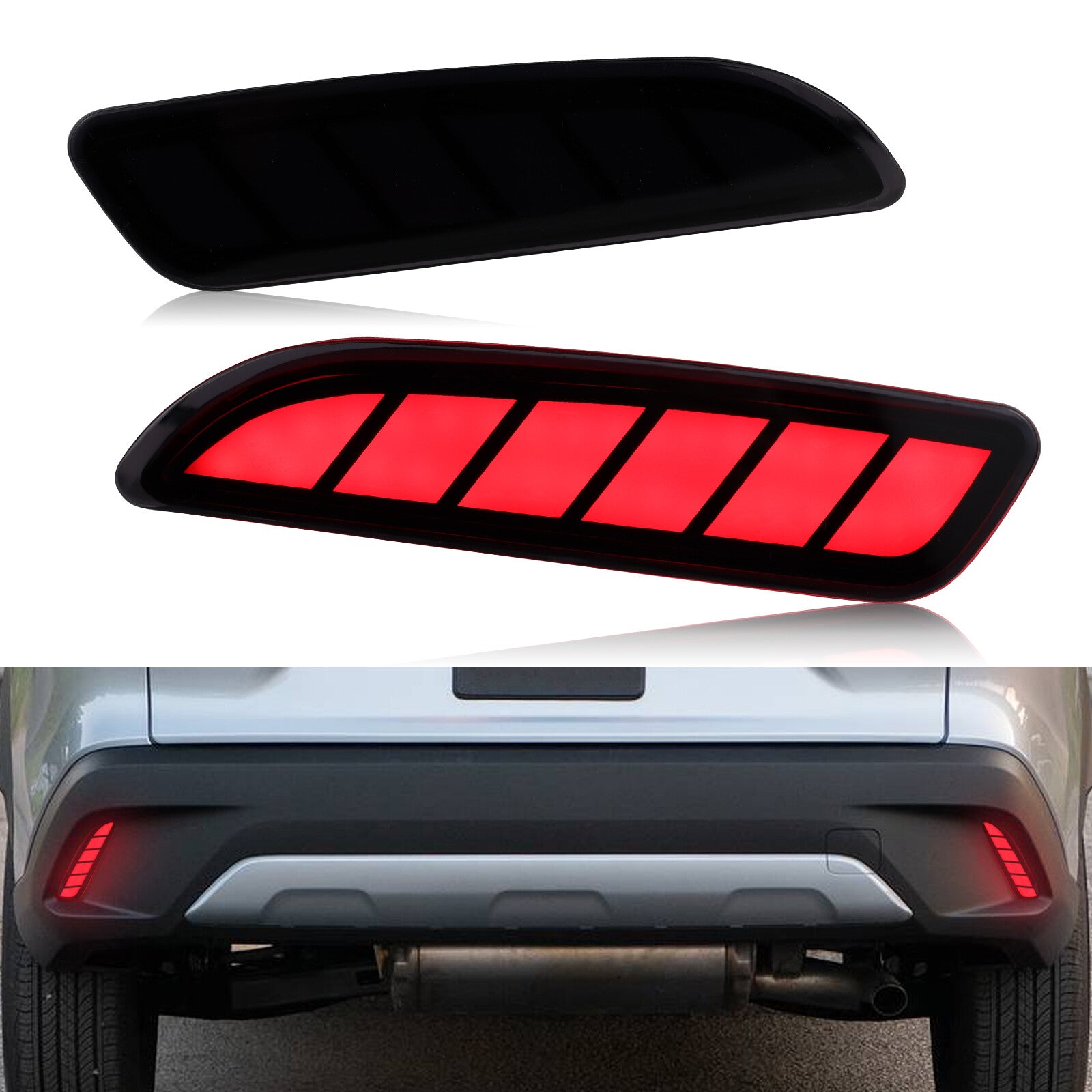 for Toyota for Corolla Cross 2022-24 LED Rear Bumper Reflector Brake Light Fog Lamp