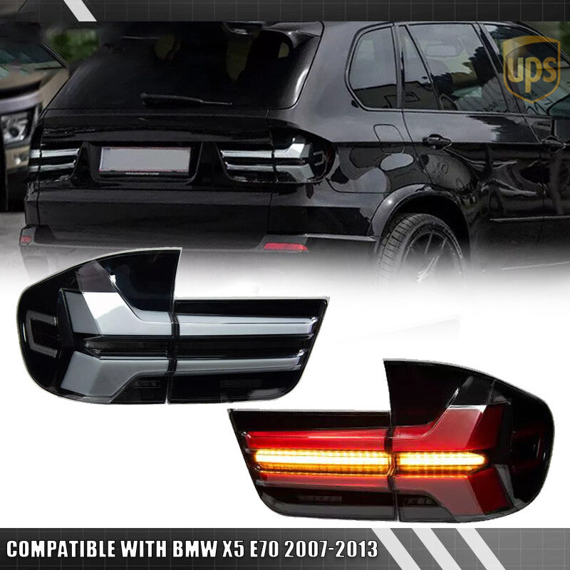 4Pcs for BMW X5 E70 2007-2013 DRL LED Rear Tail Light Brake Stop Lamp Black