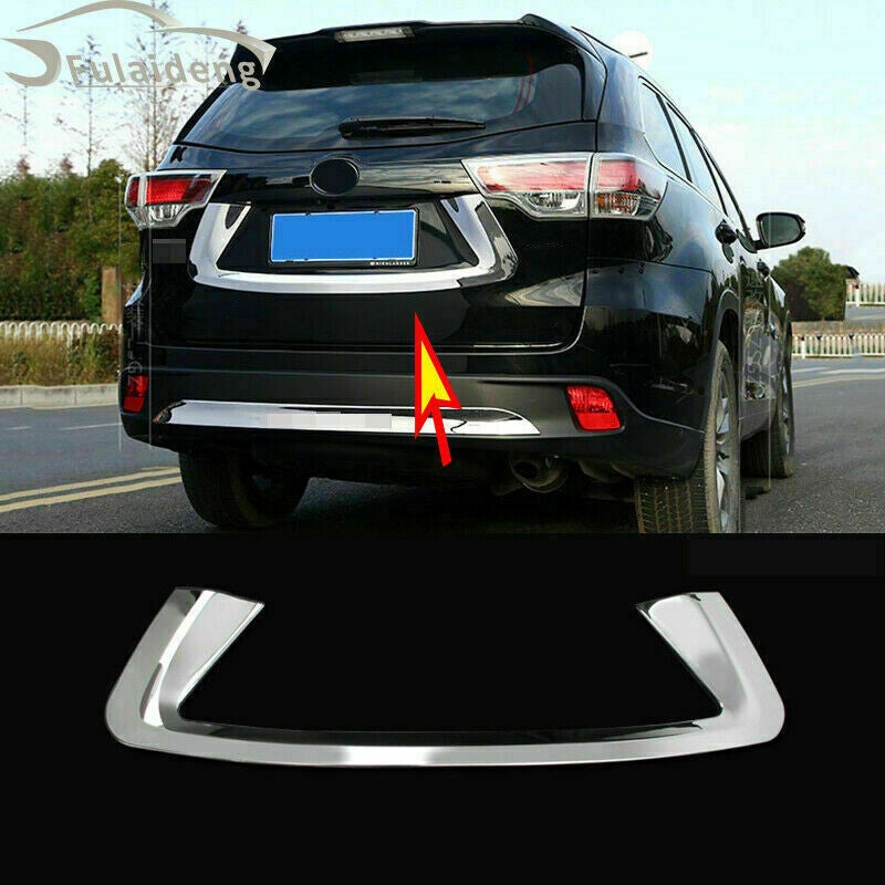 Chrome Rear Trunk Rear License Plate Cover Trim for Toyota Highlander 2014-2019