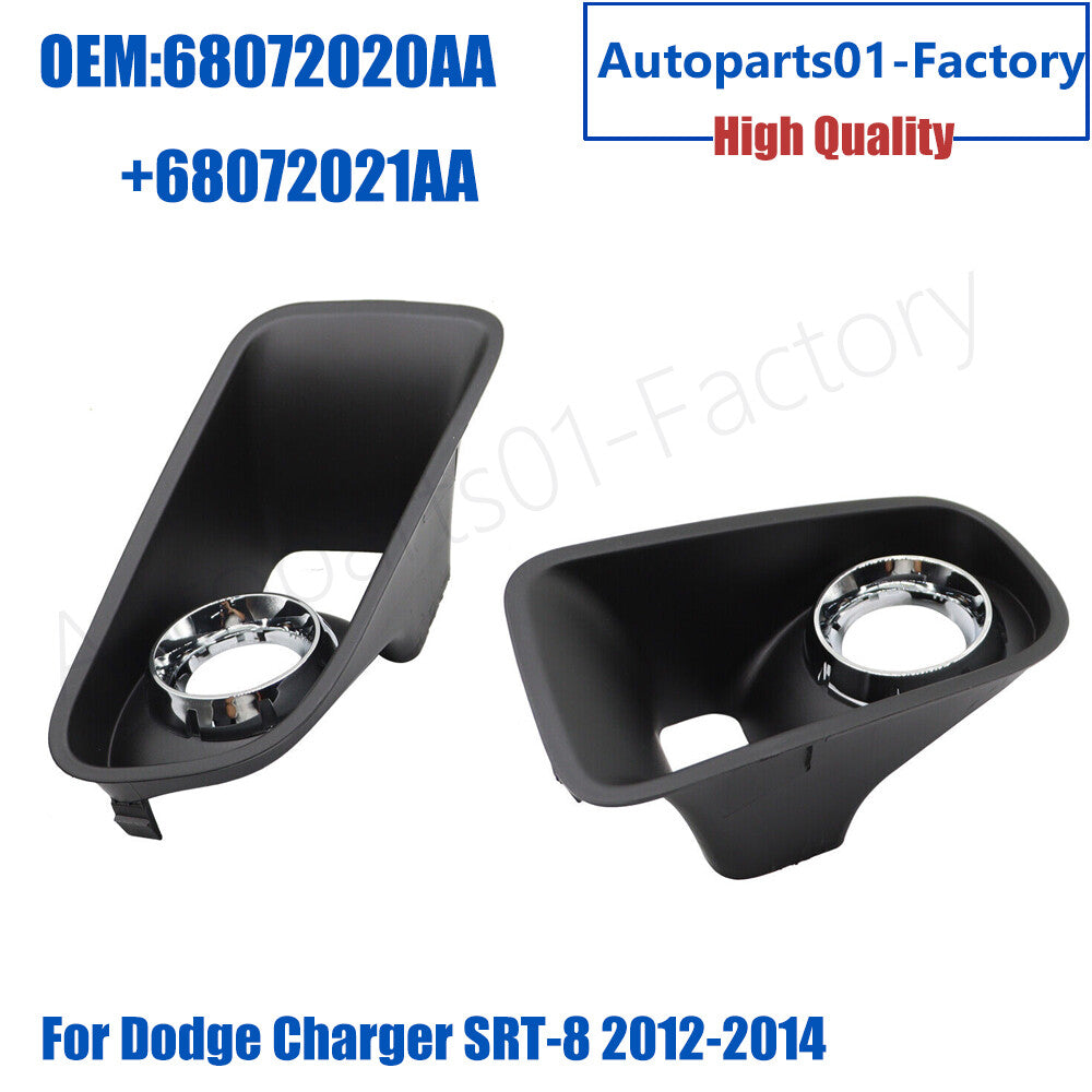 1Pair Fog Light Lamp Chrome Bezel Cover Grilles for Dodge Charger SRT-8 12-2014