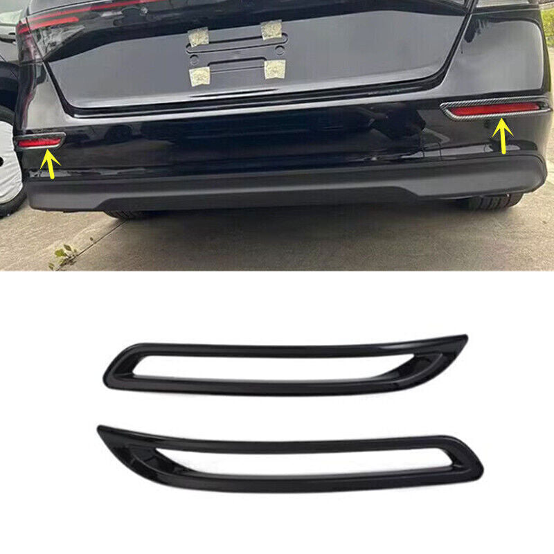 for Honda Accord 2023-24 2PCS Black Rear Bumper Fog Light Lamp Frame Cover Trim