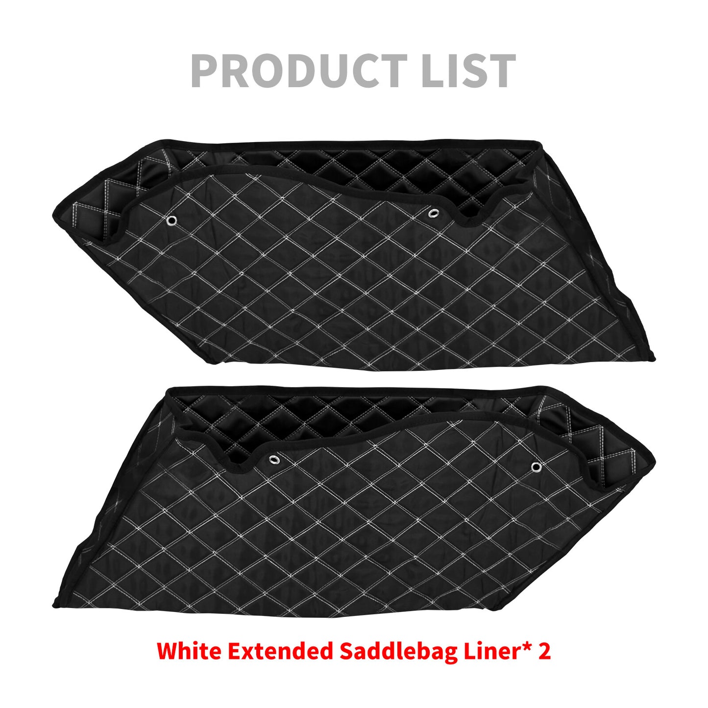 4 Extended Saddlebag Insert Stretched Bag w/ White Line Fits for Harley Touring