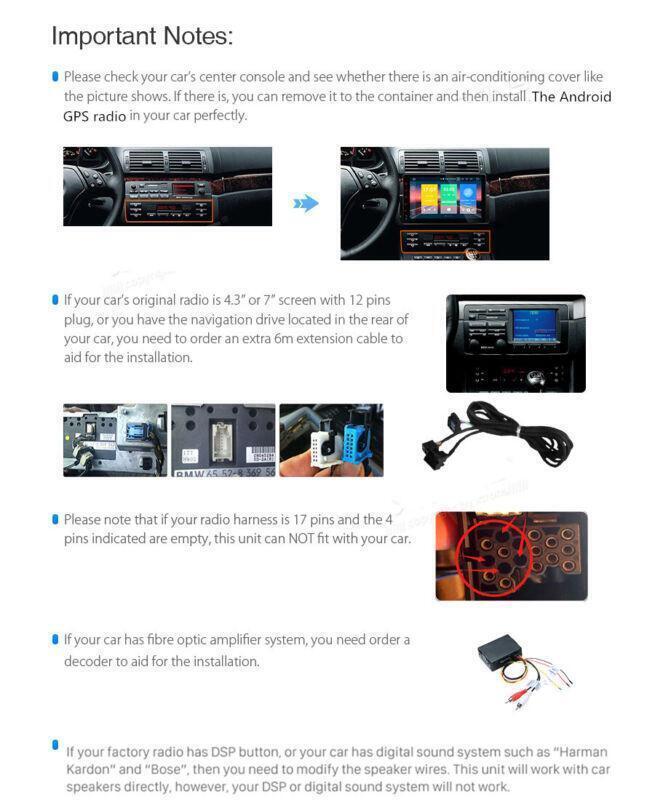 9 Android 9.1 1G+16G for BMW E46 Car Multimedia Player Radio GPS MP3 DAB WIFI