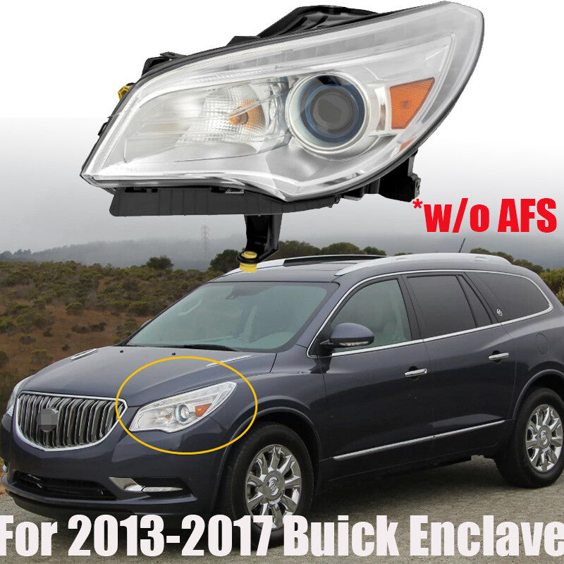 HID/Xenon w/o AFS Projector Headlight Driver Side For 2013-2017 for Buick Enclave