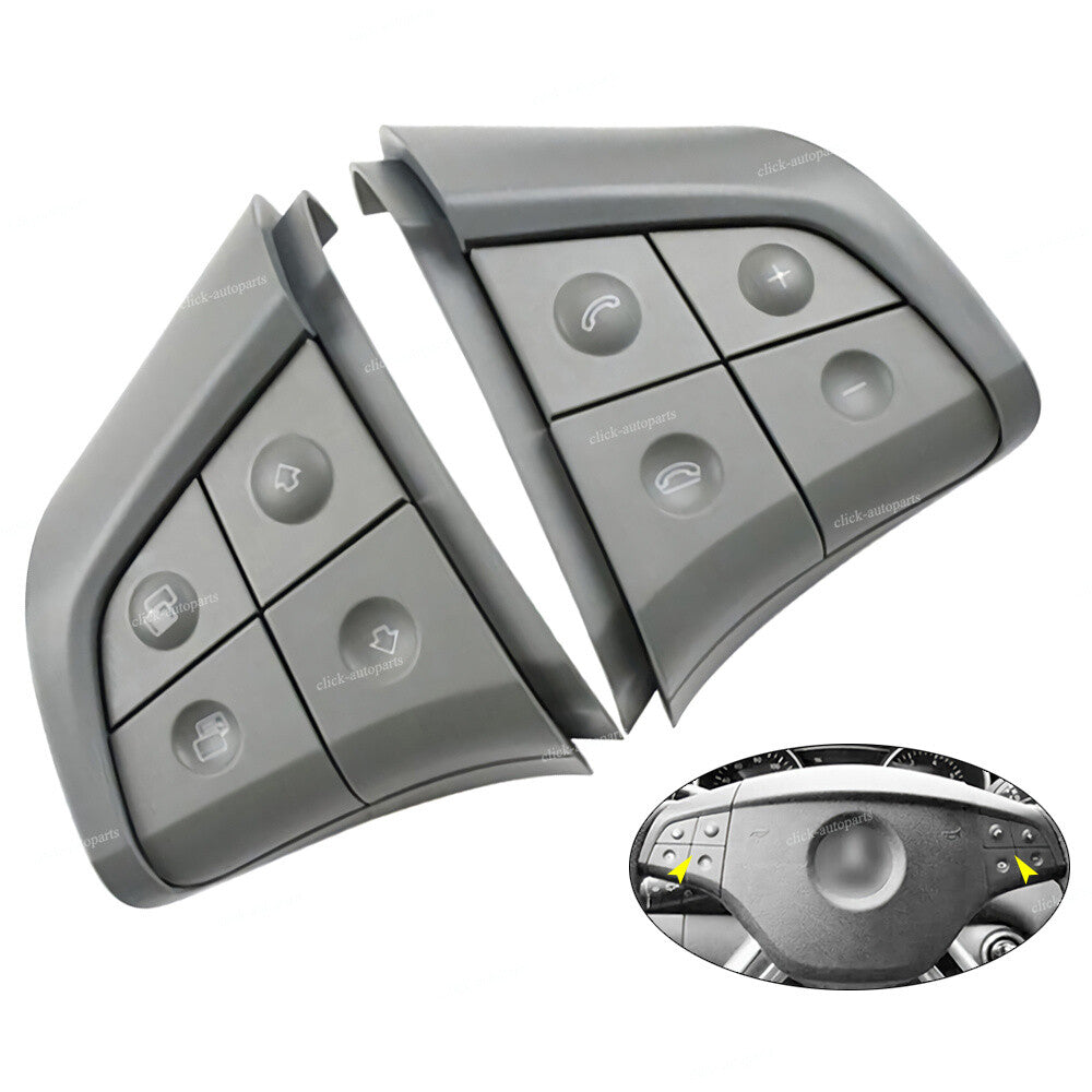 2X Steering Wheel Control Switch 4 Button Gray for Mercedes-Benz W164 W251 W245