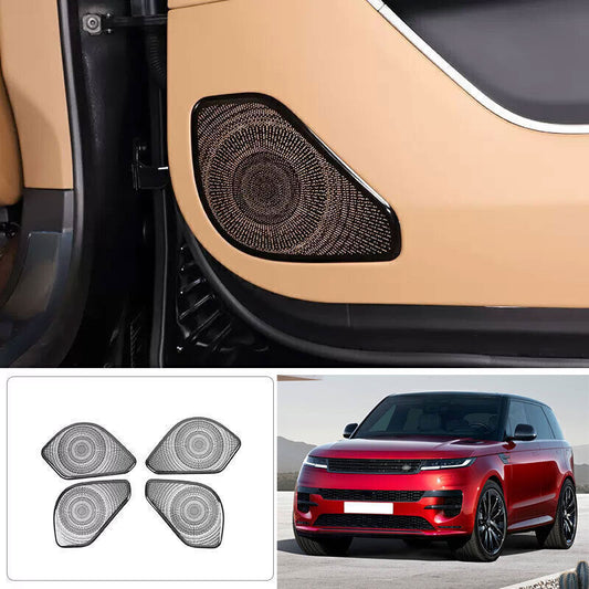 for Range Rover Sport 2023-24 Black Steel Inner Door Speaker Sound Cover Trim 4P