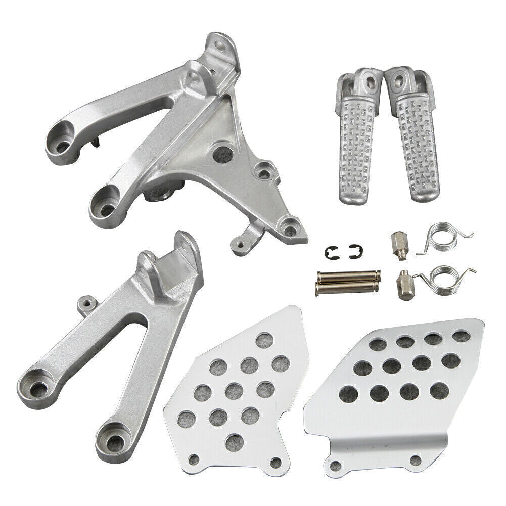Rider Front Rider Footpegs Footrests Brackets for HONDA CBR 600RR 2007-2011 Grey