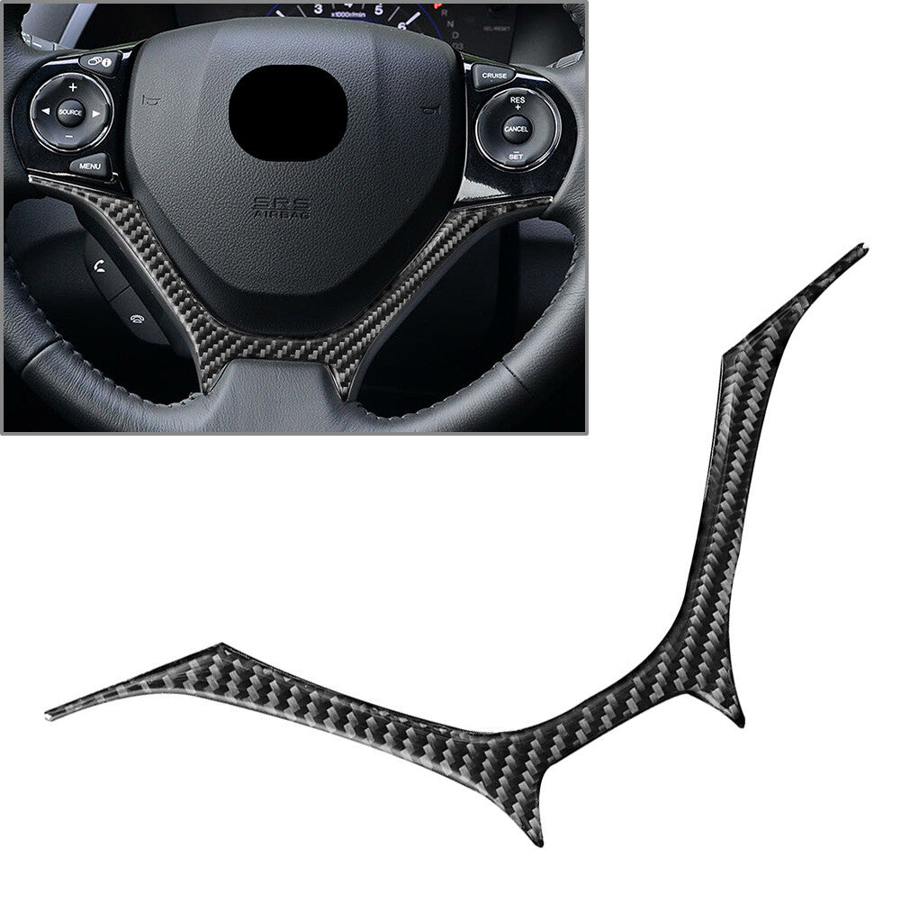 Carbon Fiber Car Steering Wheel Panel Cover Trim Fit for Honda for Civic 9th 2012-15