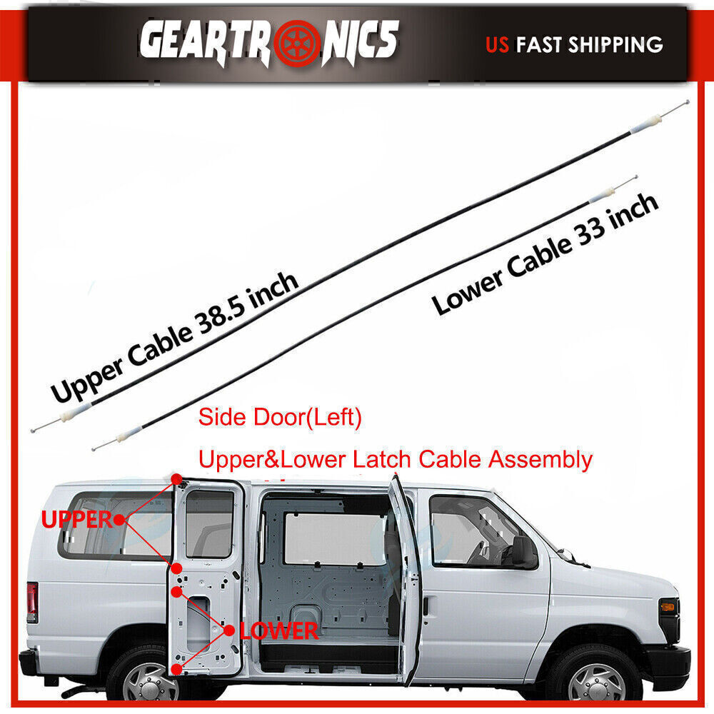 Rear Left Cargo Door UpperLower Latch Release Cable Fits for Ford E150 250 350 US
