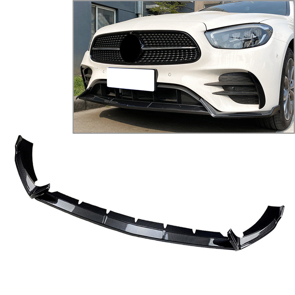 Front Bumper Lip Spoiler Splitters for Benz E-Class W213 E260 E300 2021+ Carbon