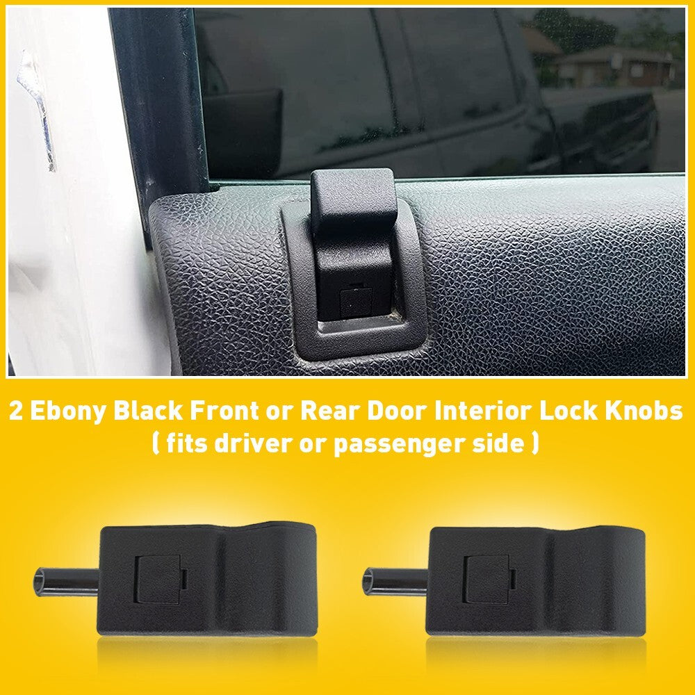 2 Door Lock Knob Front Rear Black For 2007-13 for Chevy for GMC for Yukon Silverado for Sierra