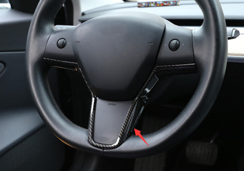 for Tesla Model 3 2017-2023 Carbon Fiber Steering Wheel U-Type Strip Cover Trim