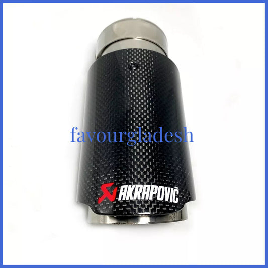 1 X IN 2.0 51MM OUT: 3.5 89MM Akrapovic Glossy Carbon Fiber Pipe Exhaust Tip