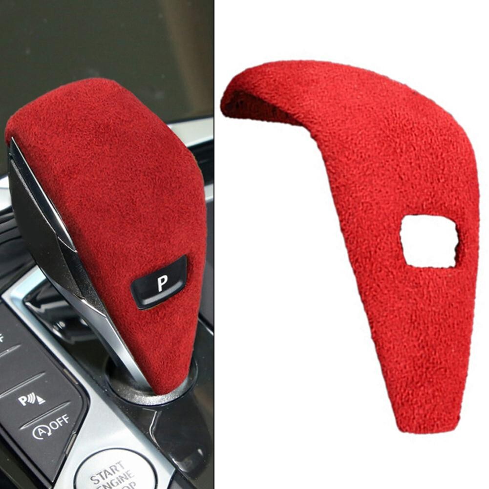 Red Suede Leather Gear Shift Knob Handle Trim Cover for bww 20-23 F44 F40 M235i