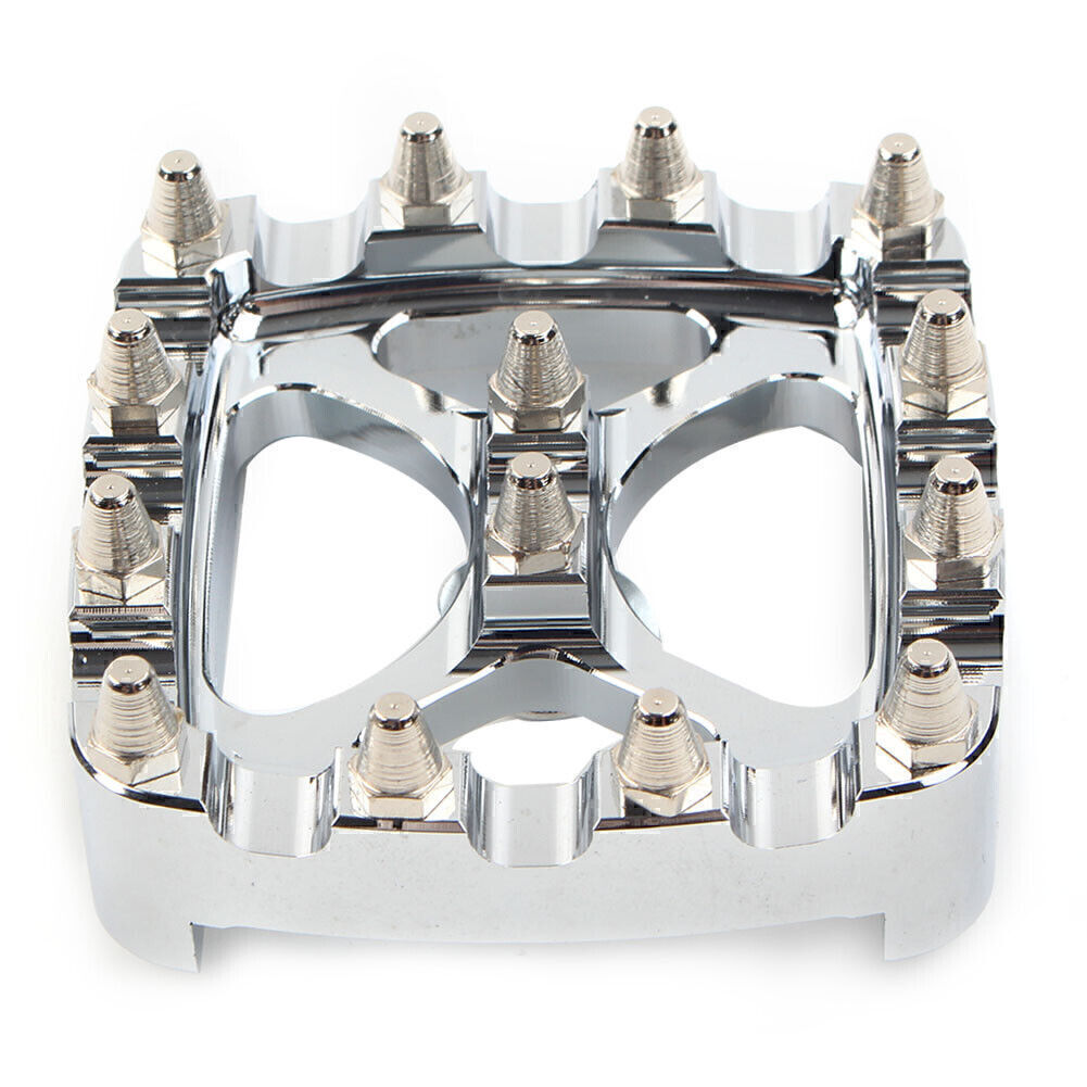 Chrome MX Style Brake Pedal Pad Cover for Harley Softail Dyna Sportster Iron 883