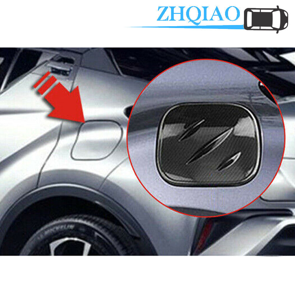 Carbon Fiber Car Oil Gas Fuel Tank Cap Cover Trim Fits for Toyota C-HR CHR 2016-2019