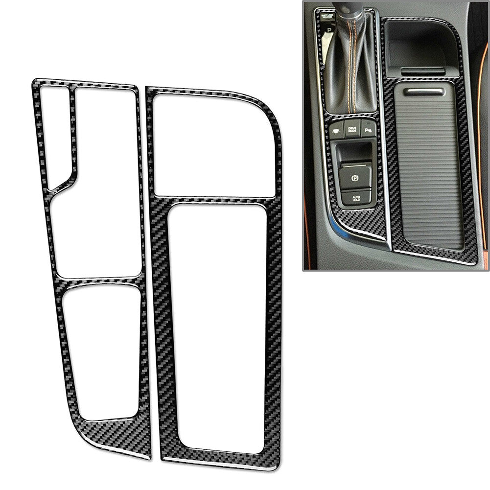Carbon Fiber CentralConsole Gear Shift Frame Cover Trim for Hyundai