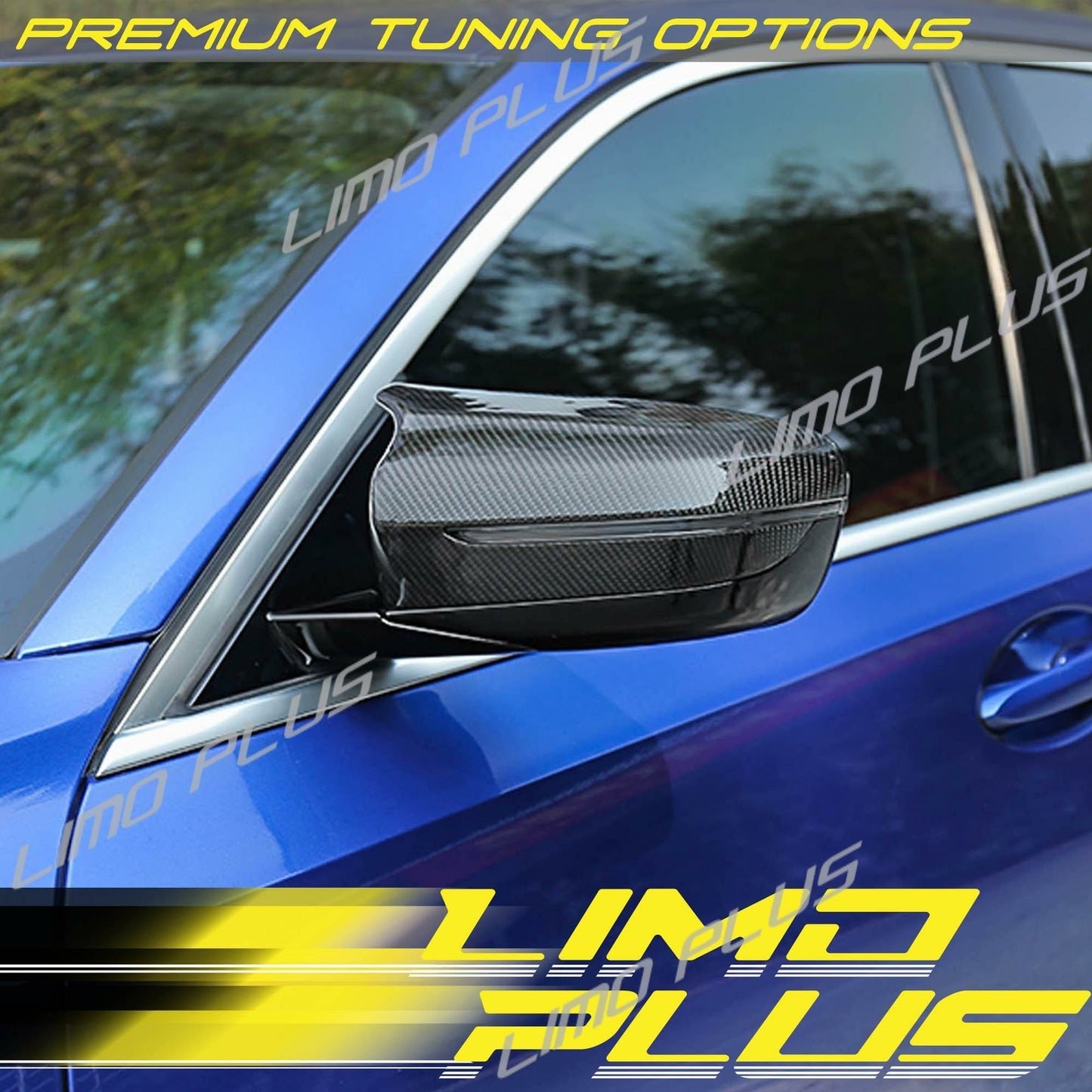 Genuine carbon fiber mirror cap replacement parts for BMW G20, G22, G23, 330i, M340i, and M440i