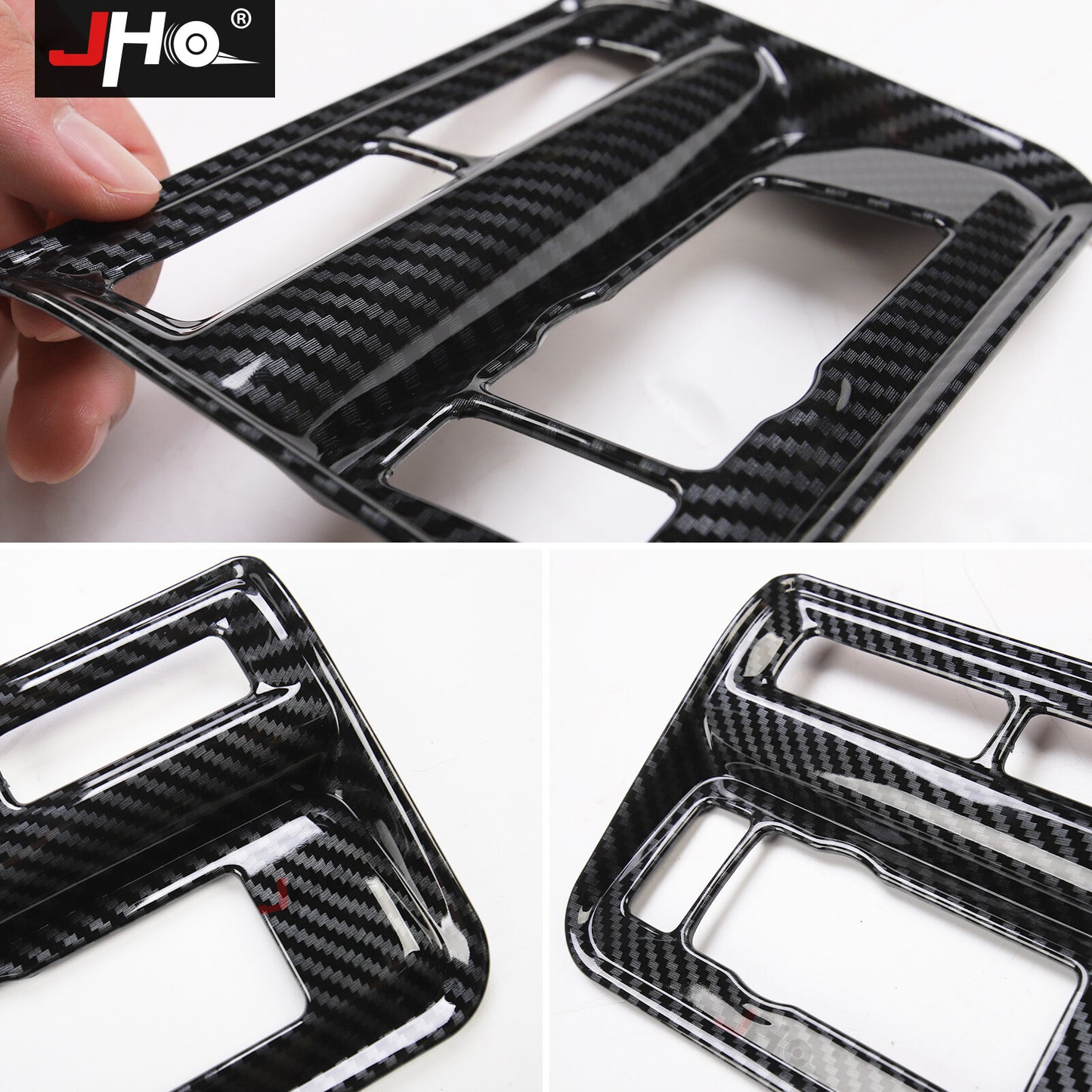 ABS Carbon Fiber Car Headlight Switch Panel Cover Trim for Ford F150 2021-2022