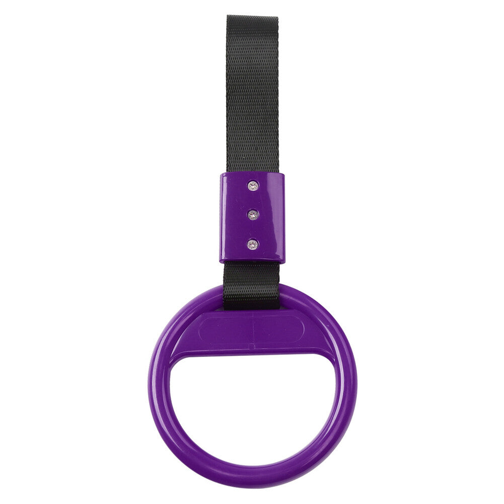1Pcs Black Belt Purple Round Ring Train Bus Handle Hand Strap Drift Charm Tools
