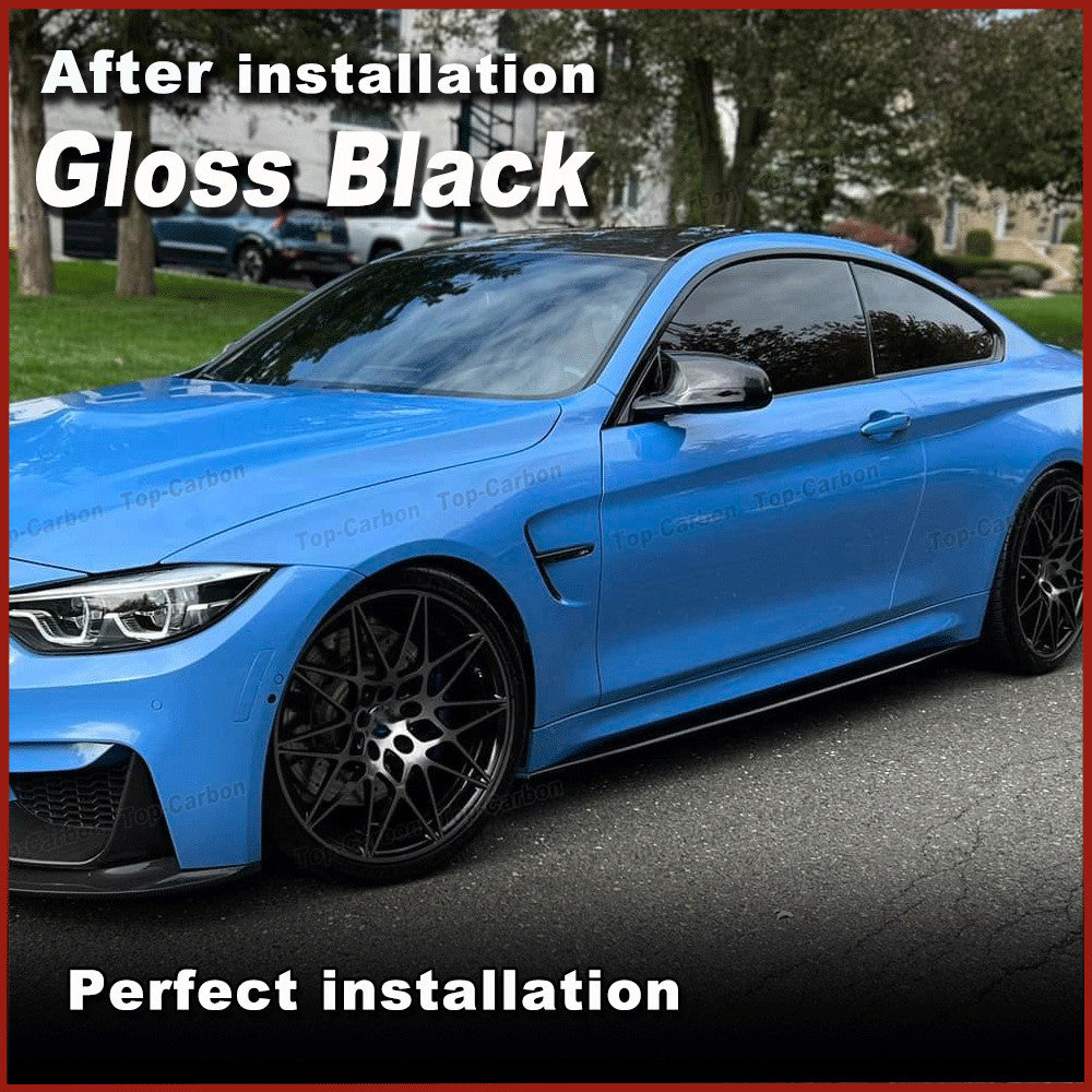 Fit for BMW M4 F82 F83 2014-2017 Gloss Black Side Skirts Spoiler Extension Lip
