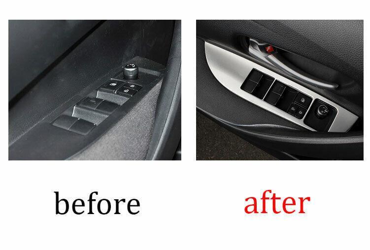 for Toyota for Corolla 2020-2023 Silver Steel Window Lift Panel Switch Cover Trim 4X