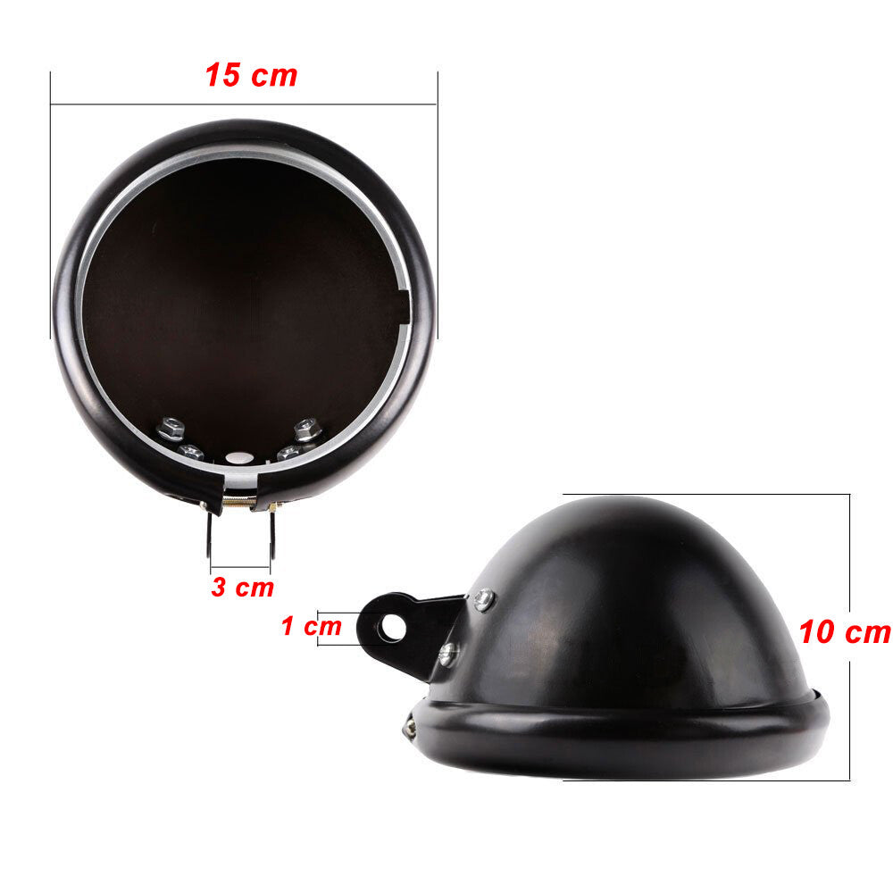 5-3/4 Motorcycle Headlight Bowl Shell Case Cap Cover Replacement Universal
