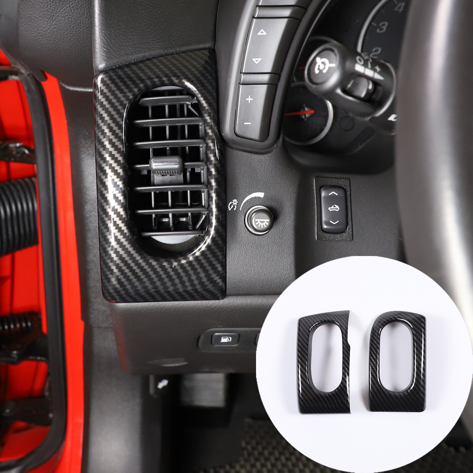 ABS Red Central Air Conditioning Blade Cover Trim for Toyota Tacoma 2016-22