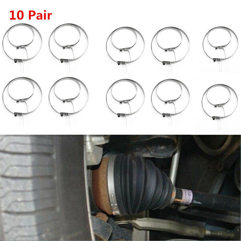 20xStainless Steel Car Constant Velocity CV Joint Boot Clamp Clip Fastener Crimp