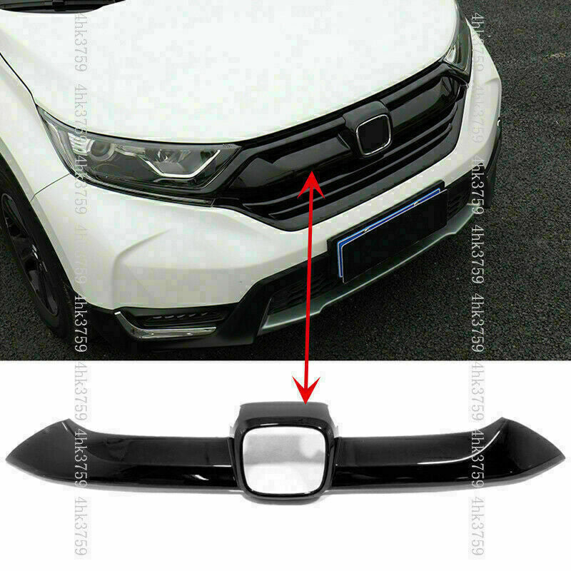 Piano Black Car Front Grille Grill Cover Moulding Trim for Honda CR-V 2017-2022