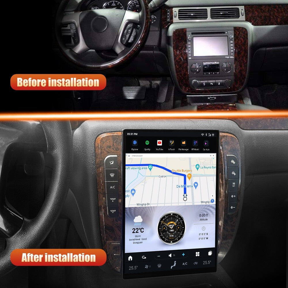 14 for Gmc for Yukon for Chevrolet 2007-2014 for Tesla Car Stereo Radio Carplay Gps Navi