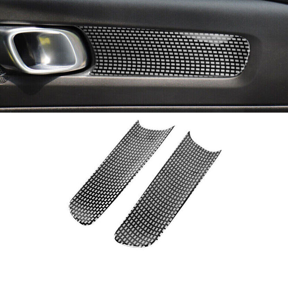 for Volvo XC40 2019-2022 Black Steel grid pattern back side door Cover trim 2x